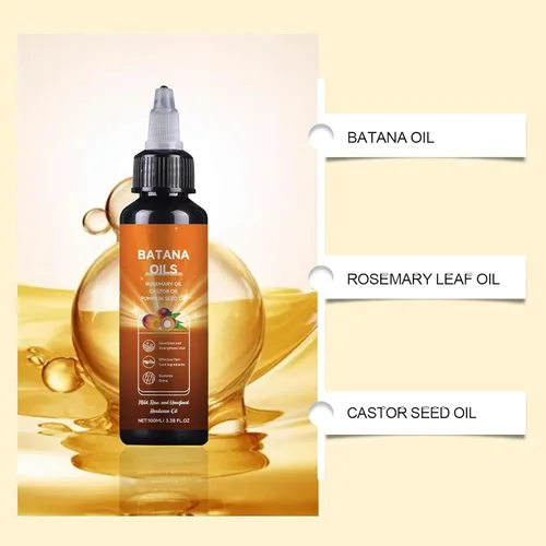 Miniatura 6 de Aceite de batana para el crecimiento del cabello, aceite de batana líquido 4 en 1 con semillas de romero, ricino y calabaza - 3.4 fl oz/3.38 onzas