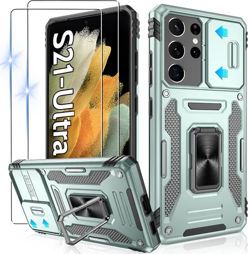 Miniatura 241 de Gritup para Samsung Galaxy S22 Funda con protectores de pantalla HD de 2 paquetes y cubierta deslizante para la cámara, protección contra caídas