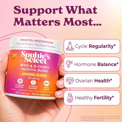 Miniatura 2 de Myo-inositol y D-Chiro Inositol 2000 mg por porción - Suplemento de inositol para mujeres Fórmula 40:1 con menta verde, vitamina D3, zinc y magnesio