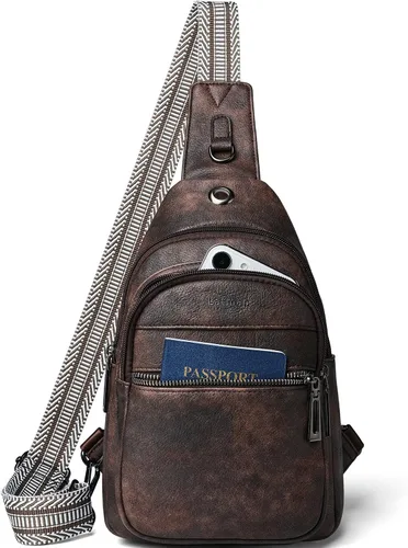 Bolso bandolera para mujeres y hombres, bolso cruzado de hombro, mochila tipo cangurera, bolsa de viaje de piel sintética