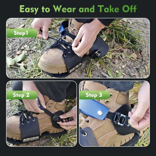 Miniatura 7 de Zapatos aireadores de césped para césped con protección de pies, zapatos de aireación para césped con correa ajustable, zapatos de aireación