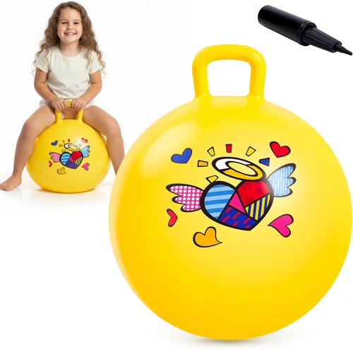 Miniatura 13 de Bola de tolva, bola hinchable de 15 pulgadas con asa, corazón rosa, juguetes para niñas, divertido juego activo en interiores, juguetes inflables