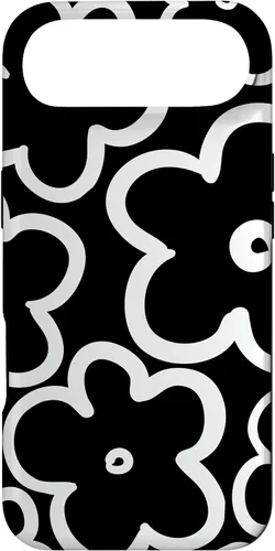 Miniatura 27 de Cute Flower Pattern Large Wildflower Black and White Floral Case for iPhone 17