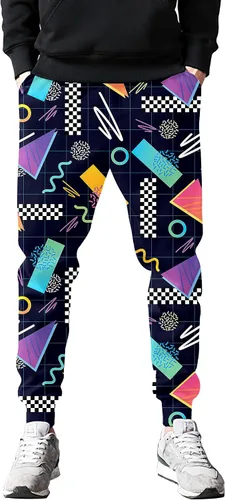 Miniatura 2 de Pantalones deportivos de moda estilo de los años 80 para hombre, pantalones deportivos divertidos para hombre, pantalones deportivos casuales