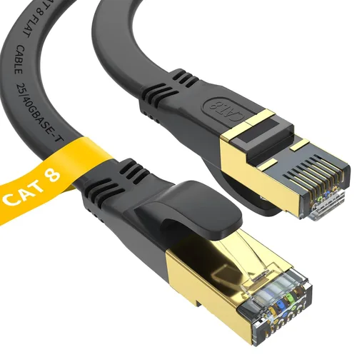 Miniatura 7 de Cable Ethernet Cat 8 de 10 pies, cable de red LAN de internet de alta velocidad para exteriores e interiores de servicio pesado, cable de conexión
