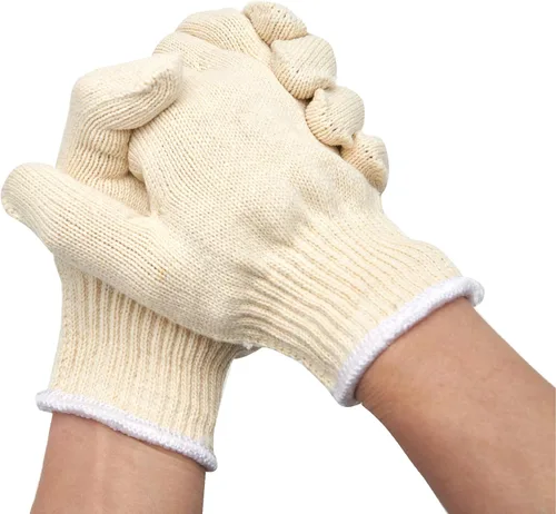 Miniatura 5 de Guantes de seguridad de algodón blanco para barbacoa, guantes de trabajo a la parrilla, guantes de trabajo para hombres y mujeres, algodón de punto