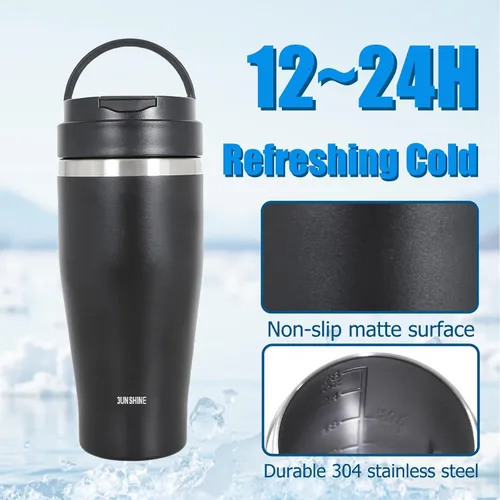 Miniatura 2 de Ice Shave - Vaso al vacío de acero inoxidable 2 en 1 y licuadora inalámbrica, 28 onzas, resistente a fugas, frío 24 horas/hielo, 2 días, 120 vatios