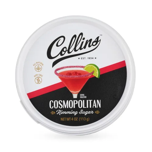Miniatura 9 de Collins Cosmopolitan Cocktail Sugar, Red Cranberry Flavored Rimming Sugar for Cosmos, Cranberry Martinis, Vodka Cranberry, Champagne Spritzers, 4 oz
