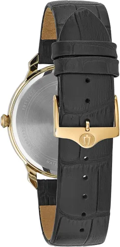 Miniatura 3 de Bulova Reloj clásico de tres manecillas para hombre, de cuarzo, correa de cuero negro, marcadores de números romanos, 41mm
