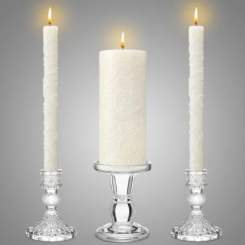 Miniatura 7 de Irenare Unity Velas con soporte para ceremonia de boda, accesorios de decoración de boda, portavelas de cristal, vela para eventos formales, iglesia