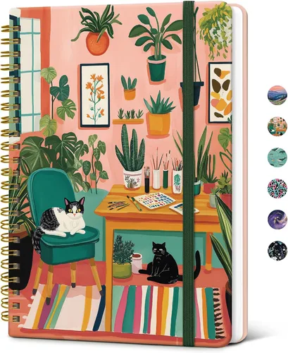 Miniatura 20 de Taja Cuaderno de Diario en Espiral con Líneas para Mujeres, A5 Lindo Cuaderno de Tapa Dura con Rayas Universitarias para Trabajo y Toma de Notas