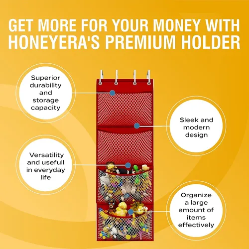 Miniatura 6 de Honeyera Almacenamiento para Animales de Peluche - Organizador sobre Puerta para Muñecos, Accesorios para Bebés y Organizador de Juguetes