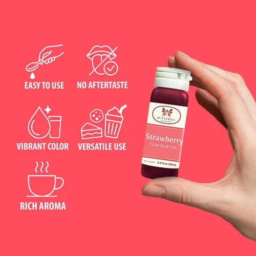 Miniatura 4 de Pasta de extracto aromatizante de mariposa, 0.8 fl oz, extracto de fresa y aromatizante para hornear, bebidas, matcha, postres (paquete de 1)
