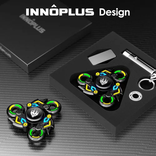 Miniatura 5 de Cool Trendy Fidget Spinners, Fidget Spinner Gifts, Stress Anxiety ADHD Relief Figets, Metal Finger Hand Spinner with Green/Yellow/Blue Luminous