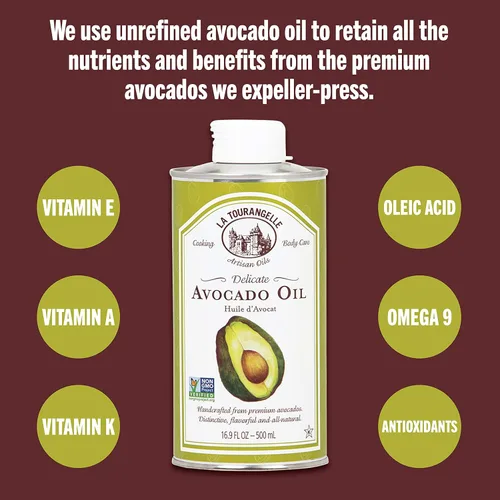 Miniatura 7 de La Tourangelle Aceite de semilla de uva de 25.4 onzas líquidas, totalmente natural, artesanal, ideal para cocinar y aceite de aguacate de 8.45 onzas
