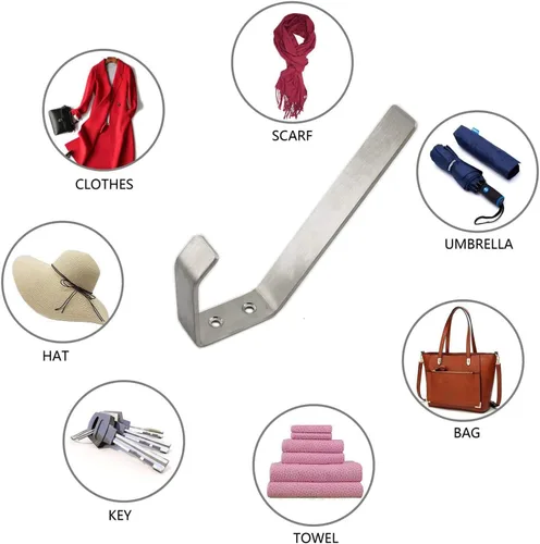 Miniatura 6 de Ganchos de pared de acero inoxidable para colgar toallas, sombreros, llaves, plantas, ganchos de metal resistentes para colgar en la pared
