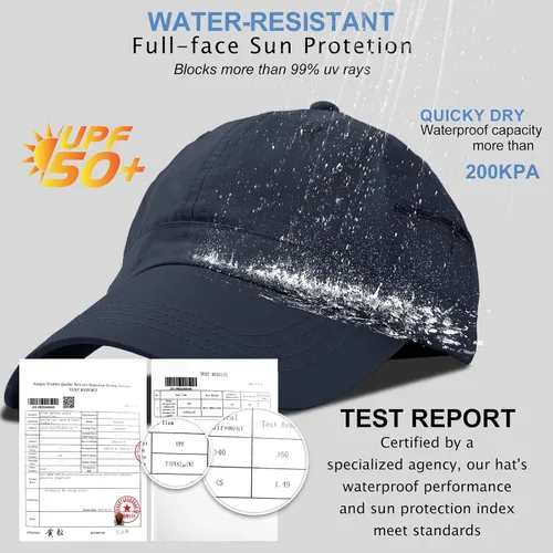 Miniatura 55 de Gorra de béisbol impermeable para hombre, sombrero de lluvia plegable para correr al aire libre, sombrero de pesca solar