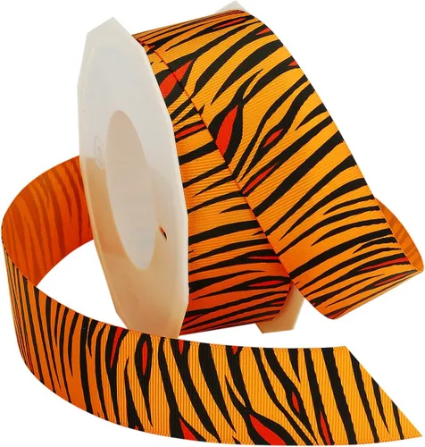 Miniatura 3 de Morex Ribbon Cinta de grogrén Tigre, 5/8 pulgadas por 20 yardas, naranja