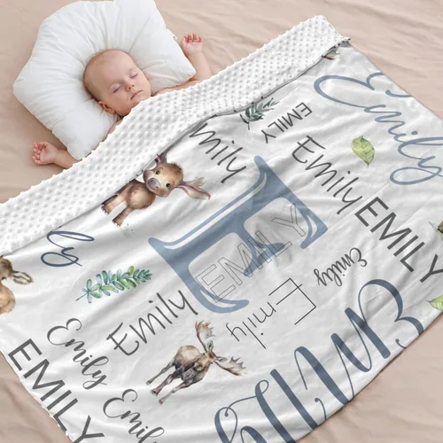 Miniatura 20 de Mantas de bebé personalizadas para niñas, manta de oso de bebé, manta de bebé de felpa suave Minky con nombre que recibe mantas para niñas, recién