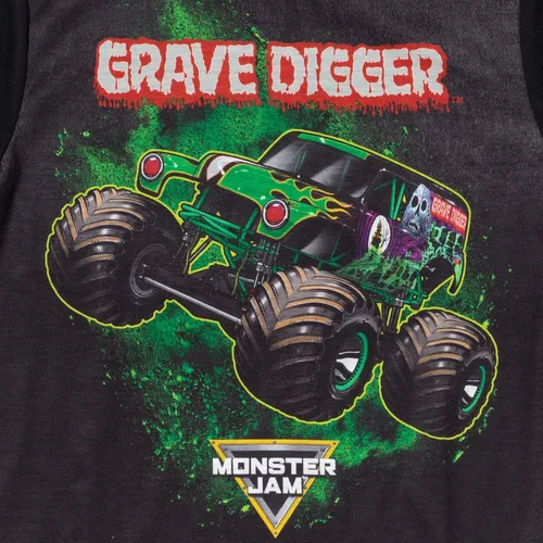 Miniatura 4 de Monster Jam Grave Digger Megalodon El Toro Loco - Camisa de pijama y pantalones cortos