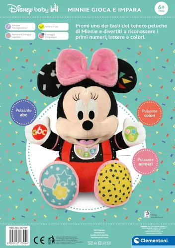 Miniatura 3 de Clementoni Disney Baby Minnie Play and Learn Talking - Peluche de peluche, multicolor, estándar, 17304