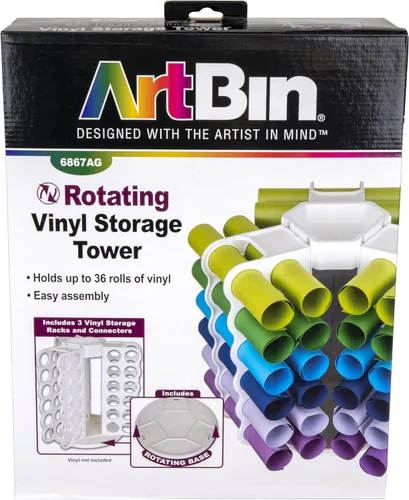 Miniatura 16 de ArtBin - Torre de almacenamiento (12 rollos de vinilo), color blanco Torre de almacenamiento de vinilo