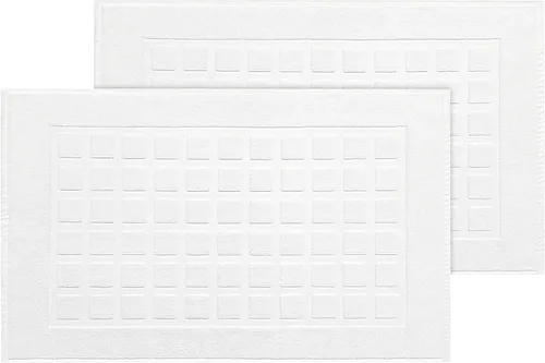 Miniatura 17 de COTTON CRAFT Tapete para bañera – Azulejo esculpido, 100% algodón, ultra absorbente, de baja pelusa, 1000 GSM, tapete de baño de lujo – Alfombra