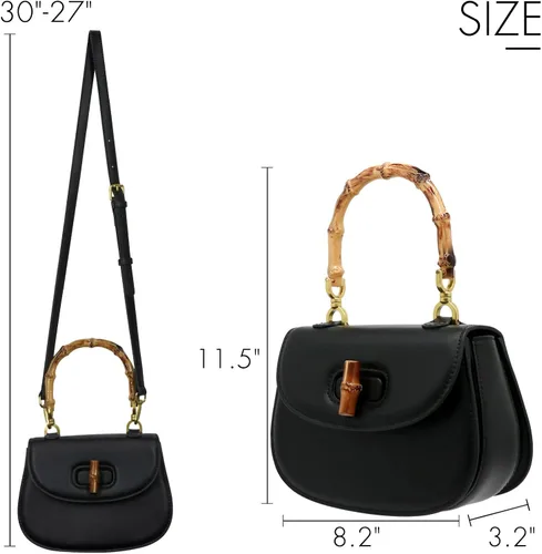 Miniatura 2 de Bolso de mano para mujer, bolso cruzado con asa superior en forma de bambú