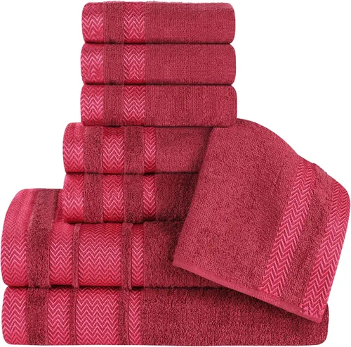 Miniatura 14 de Superior Juego de toallas de algodón de 9 piezas, toallas absorbentes suaves de felpa, artículos esenciales de baño, ducha, lujo, esponjosas