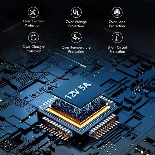 Miniatura 3 de Fuente de alimentación de 12 V 5 A, adaptador de fuente de alimentación Waysse, convertidor AC DC 100-220 V a transformador de 12 voltios 5
