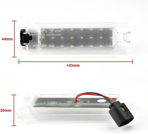 Miniatura 6 de 2 piezas de luz LED blanca para placa de matrícula compatible con Da-cia Lo-gan I 2004-2012, San-dero I 2008-2012, compatible con Re-nault C-lio II