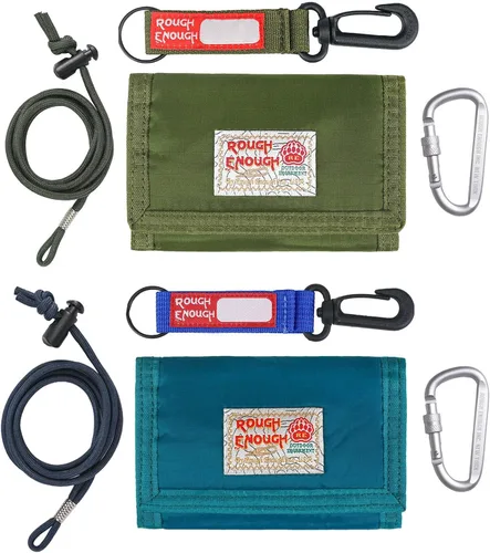 Rough Enough - Carteras para niños y niñas con llavero y mosquetón y clip, juego de regalos para niños y niñas