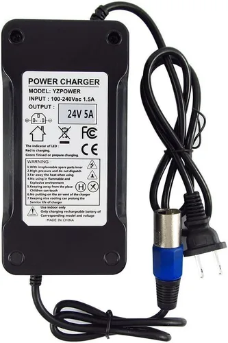 Miniatura 2 de Fuente de alimentación del cargador de batería de 24V 5A para Jazzy 1107,1121, 1121 HD, 614, 614 HD Smart Automatic con conector XLR de 3 pines