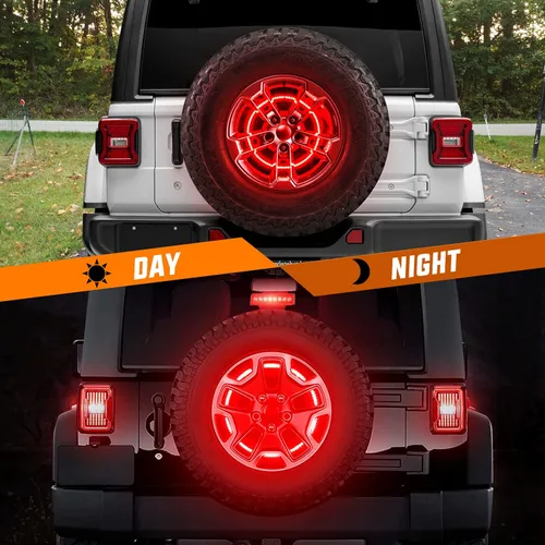 Miniatura 5 de Nilight Luz de Freno de Neumático de Repuesto Luz de Rueda Luz de la 3ra Tercera Luz de Freno Luces Traseras para Wrangler 2007-2018 JK JKU YJ TJ JK