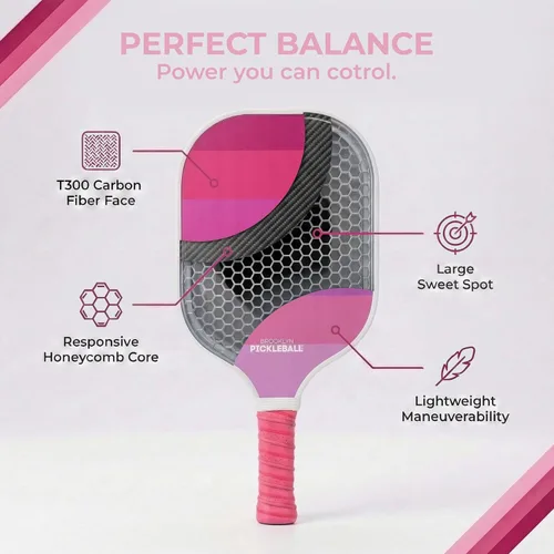 Miniatura 3 de Brooklyn Pickleball Co. – Carbon Fiber Pickleball Paddles – USAPA Approved, Honeycomb Core, Cushioned Grip, Lightweight Design – Single Paddles &