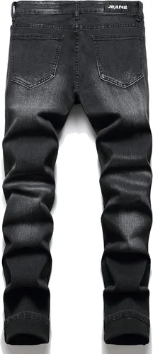 Miniatura 2 de TMMMT Jeans ajustados de ajuste recto lavado de moda para hombre
