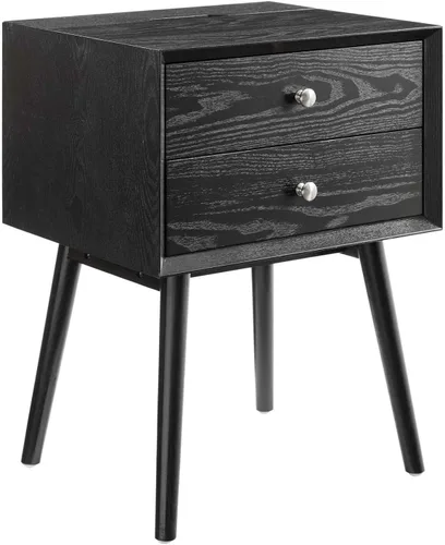 Miniatura 10 de Modway EEI-4343-WAL-WAL Mesita de noche de madera de brasa, nogal