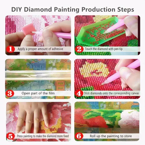 Miniatura 8 de NIHO-JIUMA Van Gogh Noche Estrellada, kits de pintura de diamante 5D, arte de diamante de taladro completo DIY, regalo para adultos y adolescentes