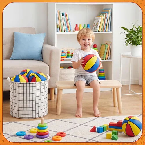 Miniatura 5 de Vinsot 6 Pack Mini Rubber Basketballs 7 Inch, Size 3 Pool Basketball for Mini Hoop Bulk Small Basket Balls for Indoor Outdoor Party Favors Arcade