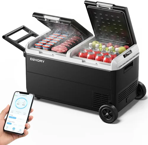 Miniatura 12 de Euhomy - Refrigerador de 12 voltios, 59QT (55L), control de aplicación de refrigerador de 12V, enfriador eléctrico de 12/24V CC 110-240V CA
