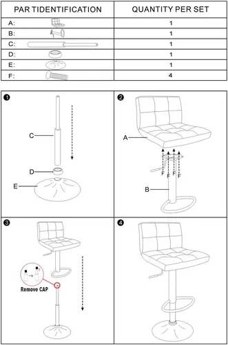 Miniatura 9 de Taburetes de bar ajustables, modernos taburetes de bar hidráulicos cuadrados ajustables de piel sintética con respaldo, taburete giratorio de altura