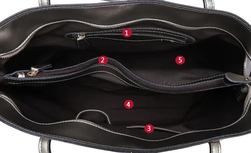 Miniatura 4 de Covelin Bolso de mano para mujer de piel auténtica Bolso de hombro suave caliente