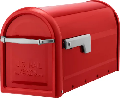 Miniatura 14 de Architectural Mailboxes Chadwick Buzón de correo de montaje en poste de acero galvanizado, 8950B-10, color negro, capacidad media