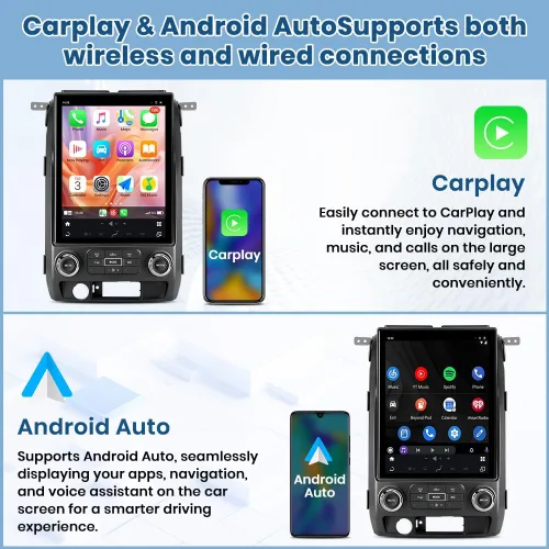 Miniatura 3 de Actualización de radio de coche para Ford F150 2009-2012 (solo CA automática), pantalla táctil QLED de 12.1 pulgadas, estéreo inalámbrico CarPlay