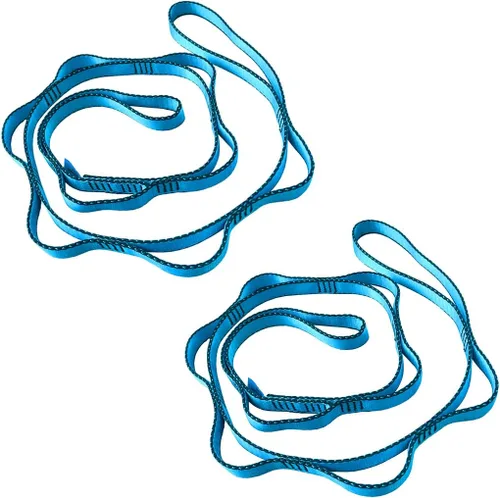 Miniatura 8 de 53 pulgadas de nylon cadenas de margaritas cuerda escalada cordón correas de lazo fuertes eslingas 23 kN aéreo yoga correas