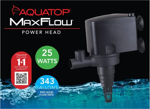 Miniatura 5 de Aquatop MaxFlow 343 GPH - Cabezal sumergible para acuario, bomba de agua de alto rendimiento, silenciosa y eficiente, PH-16