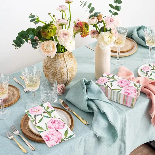Miniatura 5 de 50 servilletas de papel desechables con diseño floral de primavera, toallas de mano para baño, boda, fiesta de cumpleaños, suministros de mesa