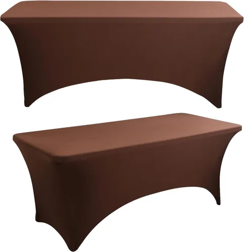 Miniatura 21 de Paquete de 2 manteles rectangulares elásticos de 6 pies para cocina, comedor, elástico, resistente a las arrugas, de elastano, lavable, para Rosa