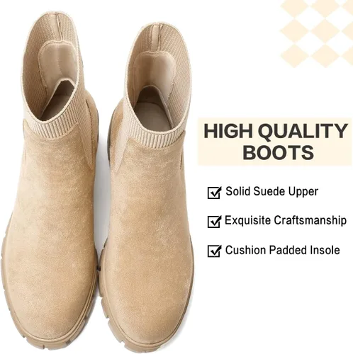 Miniatura 6 de GOUPSKY Botines Chelsea para mujer, suela de lengüeta, cómodos, sin cordones, elásticos