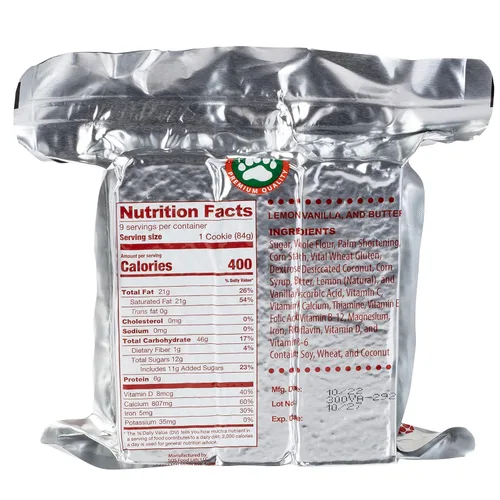 Miniatura 2 de Grizzly Gear Raciones de emergencia de alimentos - Barra de 3600 calorías (Vainilla Poundcake) - 3 días, 72 horas lista para comer para desastres